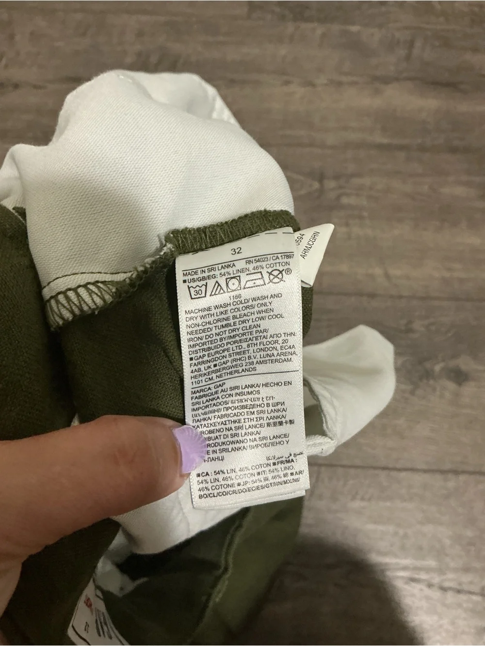 GAP Men's Olive Linen Blend Flat-Front Shorts 8inch inseam Green